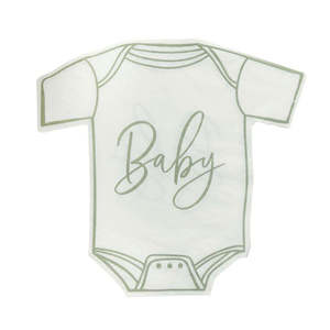 Sage Onesie Shaped Napkins 16pk