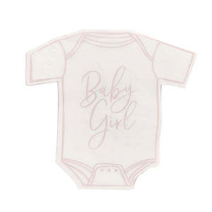 Pink Baby Girl Onesie Shaped Napkins 16pk