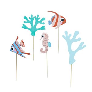 Mermaid: Fish & Coral Cake Topper Set