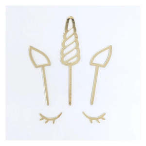Unicorn Gold Acrylic Cake Topper Set