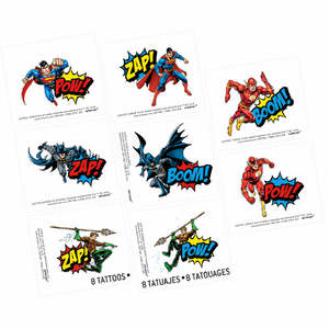 Superhero: Justice League Tattoos 8pk