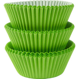 Cupcake Decorations: Lime Green Cupcake Cases 75pk
