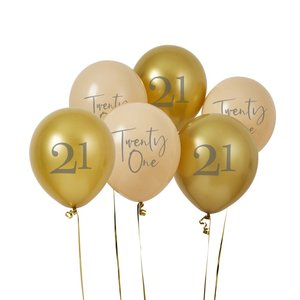 Balloons: Gold & Nude Twenty One Balloons 6pk