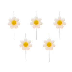 Daisy Shaped Candles 5pk