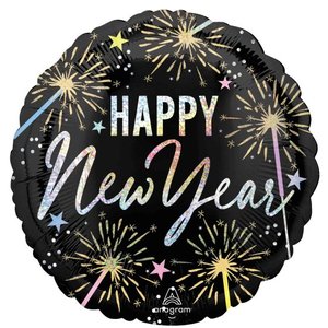 Foil Balloons: Festive New Years Sparkle Round Foil Balloon