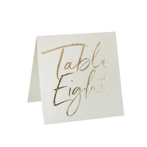 Gold Foiled Table Numbers 12pk