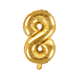 Gold Mini Foil Number Balloon - 8