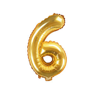 Gold: Gold Mini Foil Number Balloon - 6