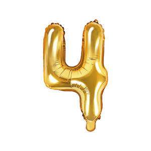 Gold: Gold Mini Foil Number Balloon - 4