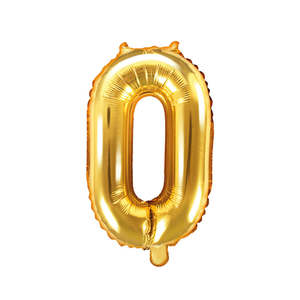 Gold Mini Foil Number Balloon - 0