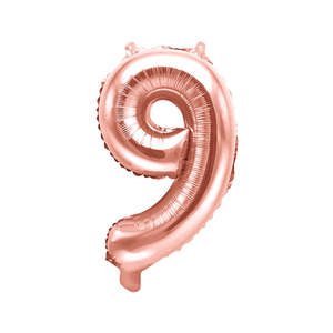 Rose Gold Mini Foil Number Balloon - 9