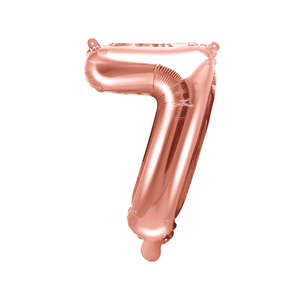 Rose Gold Mini Foil Number Balloon - 7