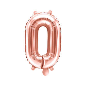 Rose Gold Mini Foil Number Balloon - 0