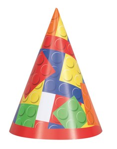 Party Hats: Building Blocks Party Hats 8pk