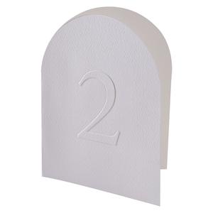 White Embossed Card Table Numbers 12pk