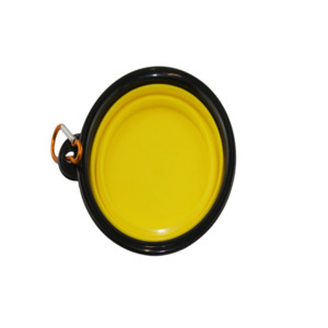 For Puppies: Travel Collapsible Food or Water Bowl with Carabiner for Dogs & Cats - Small