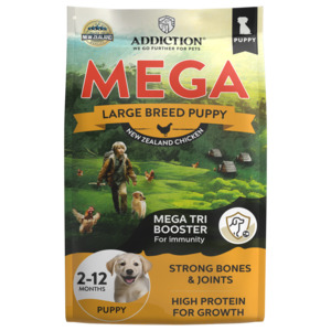 Addiction MEGA Chicken Large Breed Puppy, Complete & Balanced, Dry Dog Food 9kg