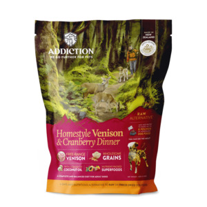 Food Kibble: Addiction Homestyle Venison & Cranberry Dinner Dog Food/Topper