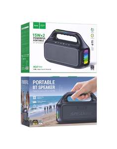 Speaker: Hoco 30W Powerful Bluetooth Speaker With LED RGB Light, Black