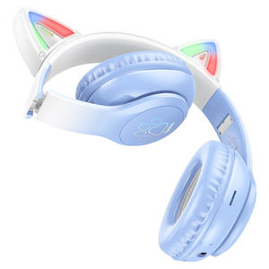 Headphones And Earphones: Bluetooth Cat Ear Headset w/ LED Light (W42)