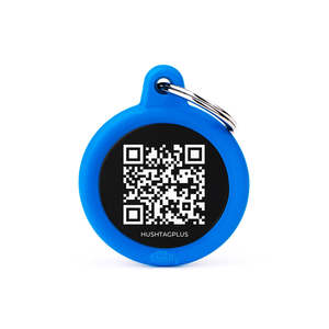 My Family: My Family QR Hushtag Circle Blue