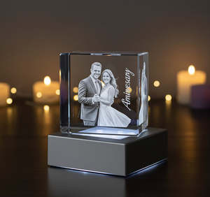 Personalized Gifts: Crystal with LED - Cube