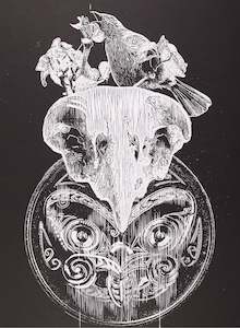 Vanessa Wairata Edwards: He rā e tō, he rā e putamai anō (A Day To Draw, A Day To Blossom Again) - Mixed Media Print | FRAMED