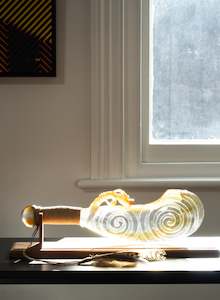 Mike Cameron: Orange Red Double Koru Wahaika