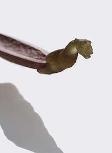 Mike Cameron: Waka - Jarrah timbers with olive coloured cast glass bowsprit