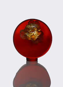 Lou Mathieson: Medium Botanical Sculpture - Red with Hibiscus Flower