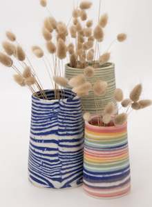 Mystery Creek Ceramics: Nerikomi Dark Blue Medium Vase