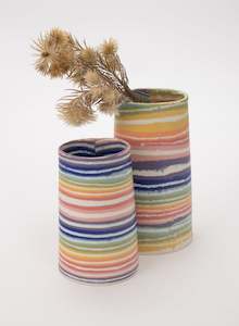 Mystery Creek Ceramics: Nerikomi Rainbow Medium Vase
