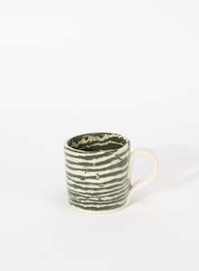 Mystery Creek Ceramics: Nerikomi Dark Green Mug - Small