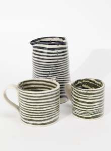 Mystery Creek Ceramics: Nerikomi Dark Green Mug - Medium