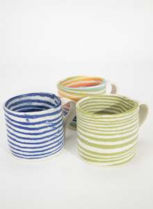 Mystery Creek Ceramics: Nerikomi Dark Blue Mug - Medium