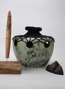 Michelle Huizinga: Woven Series: Large Green & Black