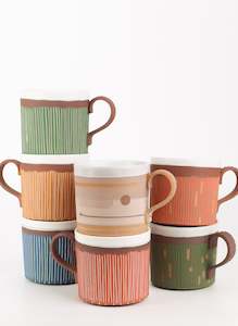 Handiceramics: Red Line Carved Mug