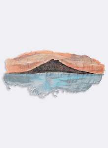 Cathy Brickhill: Rangitoto Island at Sunrise -  Sculptural Embroidery