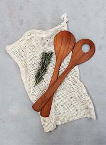 Holidays: New Zealand Timber Salad Servers - Rimu