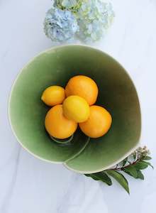 Large Nautilus Shell Bowl - Dark Green