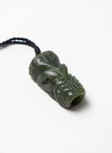 Pounamu Tiki Kōauau Pendant