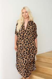 Kaftnd Clothing: Mid Length Kaftan LEOPARD
