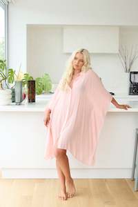 Kaftnd Clothing: Button Up Cover Up SALMON