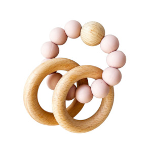 Baby Gift Hampers & Baskets: Beechwood Teether Rings Set by Alimrose