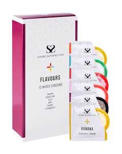Top Rated For Couples: Share Satisfaction Flavoured Condoms - Mixed Pack of 12