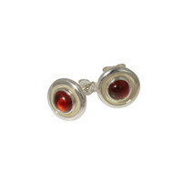 Products: Sterling Silver Cabochon cut Garnet Earrings Jens Hansen