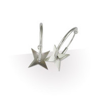 Products: Silver Earrings Stars on Hoops Jens Hansen