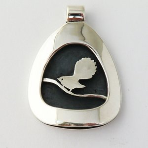 Gold and Silver Pendants: Fantail Pendant