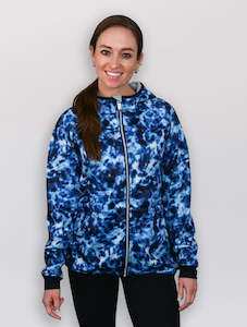 girls: All-Weather Hoodie - Blue Tie Dye | Ladies