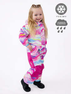 One Piece Snowsuits: Snowrider One Piece Snowsuit - Rainbow Wave